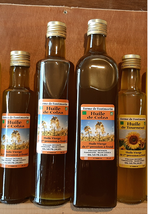 Ferme de Fontmorin : vente huile de colza et tournesol près de Poitiers & Chauvigny | Vienne (86)