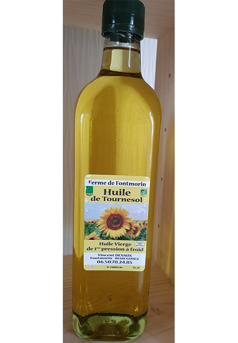Ferme de Fontmorin : vente huile vierge de tournesol près de Poitiers & Chauvigny | Vienne (86)